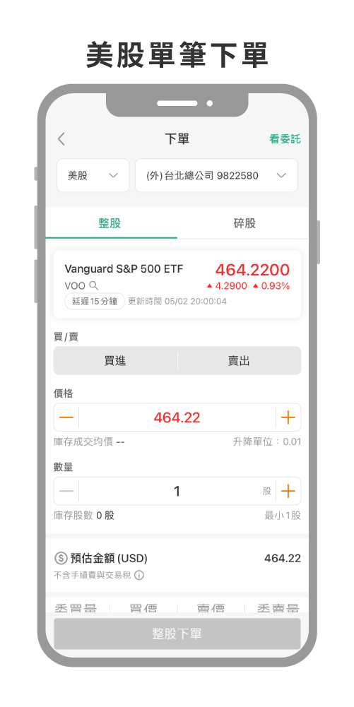 美股單筆下單